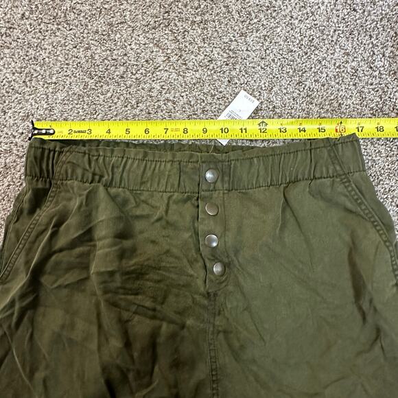 LOFT Women's Button Front Detail Skirt Size L In Green - Picture 3 of 8